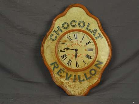 CHOCOLAT RÉVILLON : 2 Horloges en tôle 