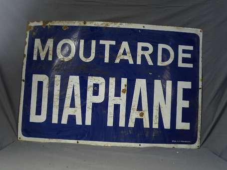 MOUTARDE DIAPHANE : Plaque émaillée. Émail. Als. 