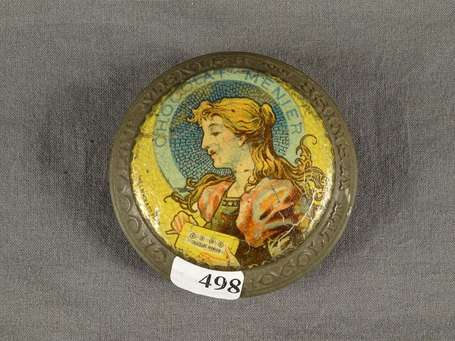 CHOCOLAT MENIER : Rare bonbonnière en tôle 