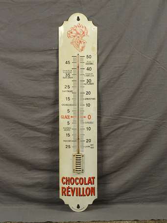 CHOCOLAT REVILLON : Thermomètre émaillé bombé, 