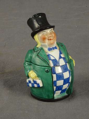 LUSTUCRU : Moutardier en porcelaine en forme de 