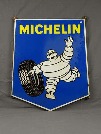 MICHELIN : Plaque émaillée pentagonale illustrée 