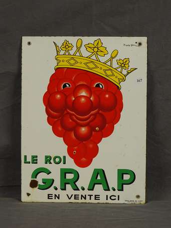 LE ROI G.R.A.P : Plaque émaillée illustrée d'après