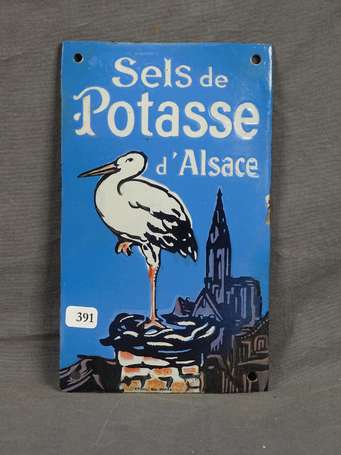 SELS DE POTASSE D'ALSACE : Petite plaque émaillée 