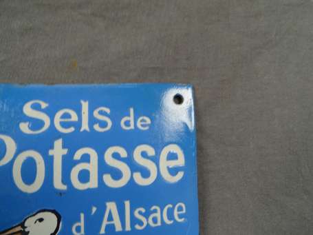 SELS DE POTASSE D'ALSACE : Petite plaque émaillée 