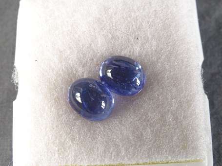 Deux Cabochons de Tanzanite bleue