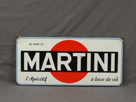 MARTINI : Bandeau émaillé plat à oreilles. 67 x 