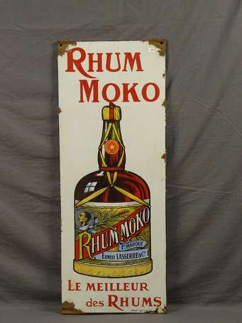 RHUM MOKO Jean Lasserre & Cie : Plaque émaillée 