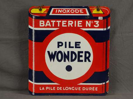 PILE WONDER : Plaque émaillée double-face à 