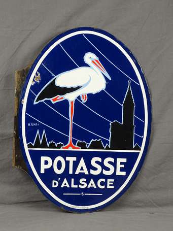 POTASSE D'ALSACE : Plaque émaillée double-face à 