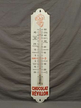 CHOCOLAT REVILLON : Thermomètre émaillé bombé, 