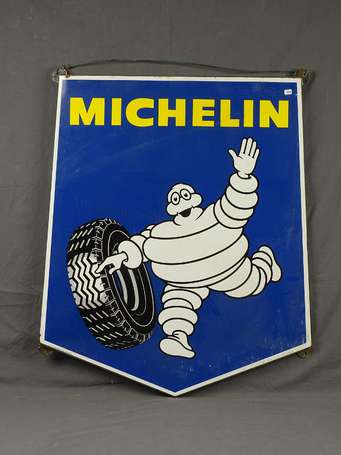 MICHELIN : Plaque émaillée pentagonale illustrée 