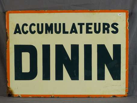 ACCUMULATEURS DININ : Plaque émaillée double-face 