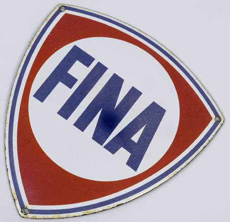 FINA : Petite plaque émaillée bombée en forme 