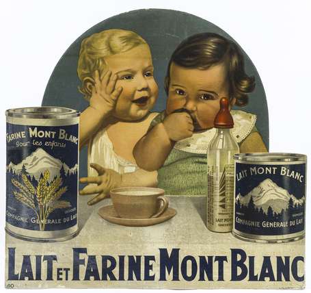 LAIT ET FARINE MONTBLANC : PLV des années 30 