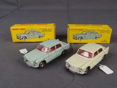 Dinky toys - 2 Peugeot 404 blanche (éclat sur 