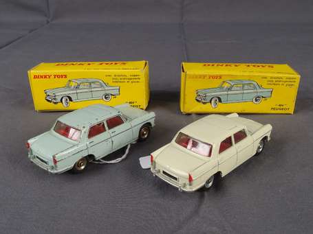 Dinky toys - 2 Peugeot 404 blanche (éclat sur 