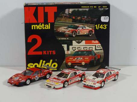 Solido - 3 Ferrari 512 BBN , modèles kits dans un 