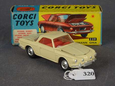 Corgi - VW Karmann 1500, couleur crème, légeres 