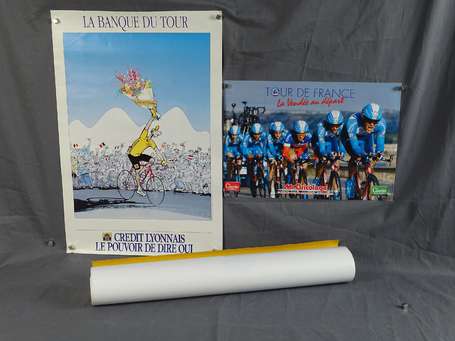 Lot de 8 affiches de cartes du Tour de France - 