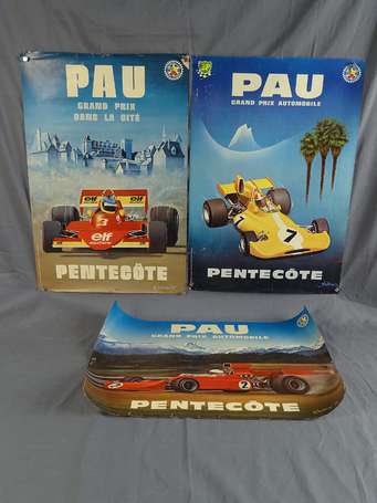 Pau - 3 affiches du Grand Prix des années 75 , 