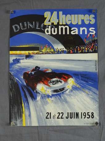 24 H du Mans - Affiche du 21&22 Juin 1958 - 