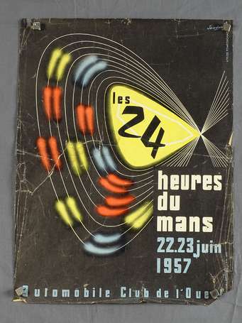 24 H du Mans - Affiche du 22&23 Juin 1957 - 