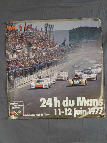 24 H du Mans - Affiche du 11&12 juin 1977 - 49x48 