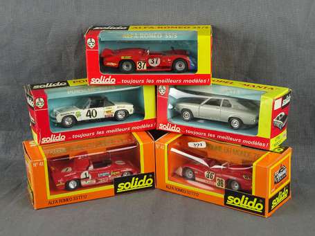 Solido - 5 voitures - 3 Alfa/1 Porche/ 1 Opel en 