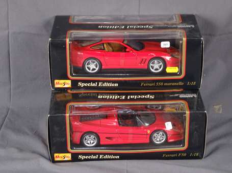 Maisto 1/18 - 2 voitures - Ferrari 550 / Ferrari 