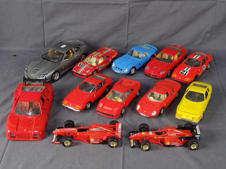 Burago et divers - Lot de voitures Ferrari