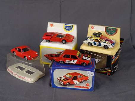 Mebetoys/Politoys - 4 voitures dont Porsche - Neuf