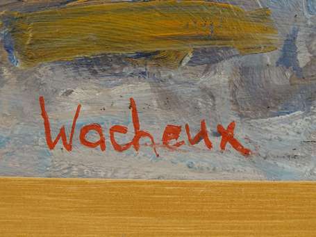 WACHEUX Yves (1933 - ) - Bord de mer animé. Huile 