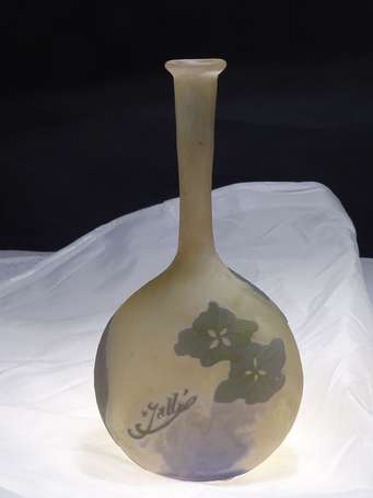 GALLE Emile - Vase bouteille en verre multicouches