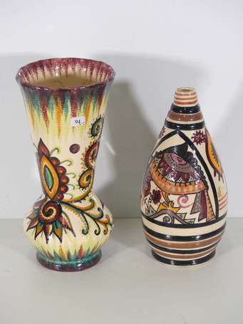 FOUILLEN Paul (1899-1958), Quimper - Deux vases en