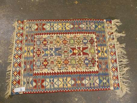 Kilim caucasien (chaine et trame en laine), 