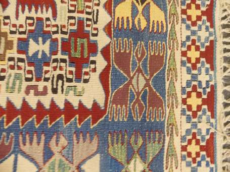 Kilim caucasien (chaine et trame en laine), 