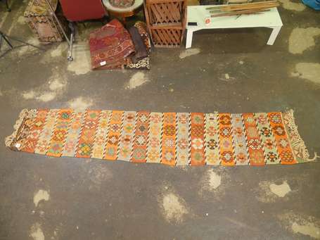 Bande de kilim turc (chaine et trame en laine), 