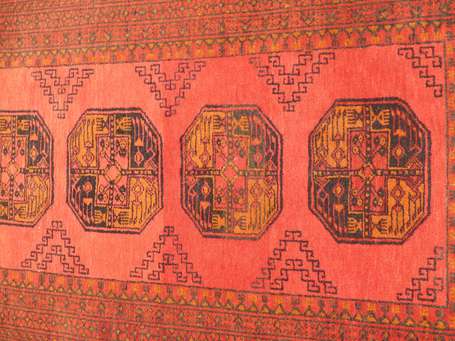 Tapis Afghan (chaine, trame et velours en laine), 