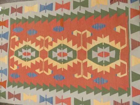 Kilim indien (chaine et trame en laine), vers 1950