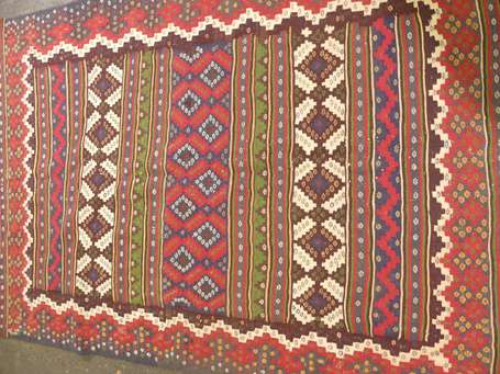 Kilim iranien Afschar (chaîne et trame en laine), 