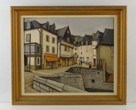 VIGOUREUX Jean XXe - Auray. Huile sur toile, 