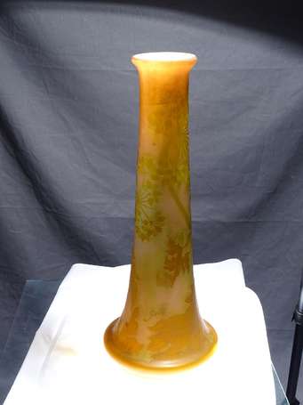 GALLE Emile - Important Vase fuselé verre 