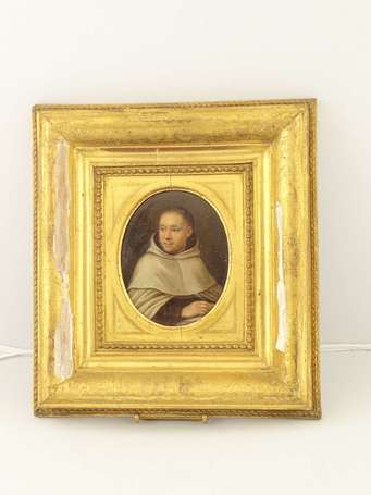 Ecole française XVIIIe S - portrait d'abbé, huile 