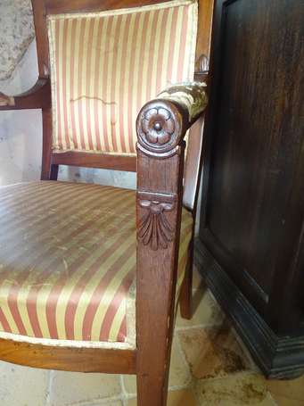 Fauteuil directoire en bois fruitier