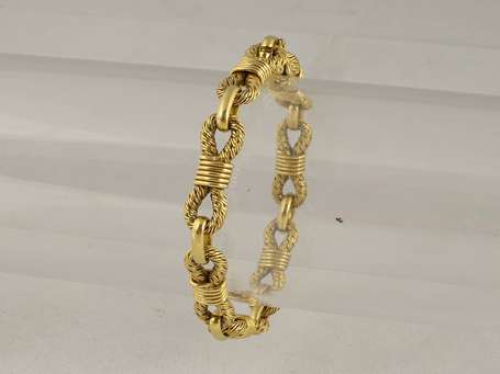 Bracelet en or jaune 18K (750°/°°) maille nœuds de