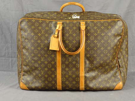 VUITTON - Valise souple en toile monogram et cuir 