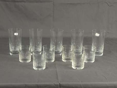 BACCARAT - Modèle Nancy - 5 verres et 6 verres à 