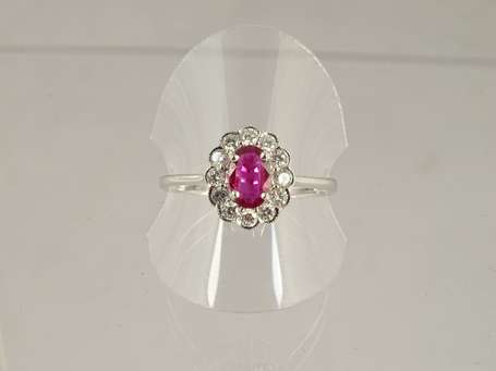 Bague en or jaune 18 k (750°/°°) montée d'un rubis