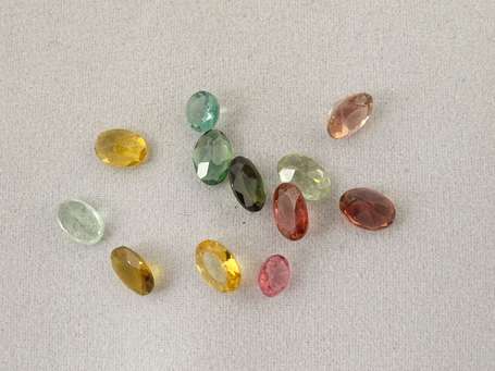 Lot de tourmalines multicouleurs. 5,06 cts.